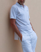 Premium Mens pure cotton white polo shirt sports holiday style