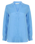 Womens Linen Blouse: FRENCH BLUE