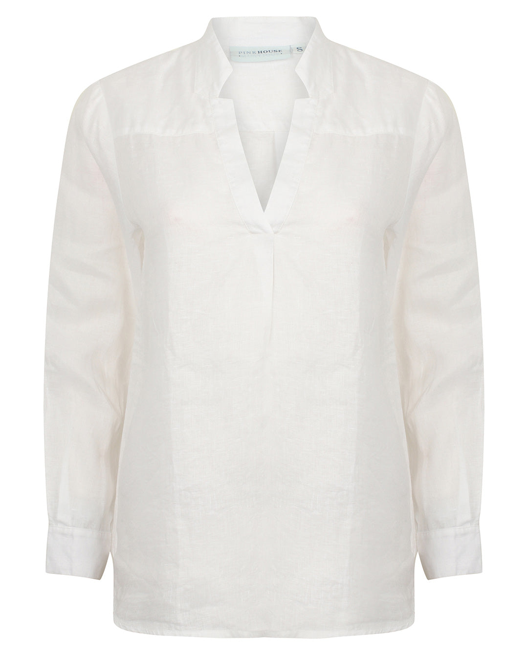 Womens Linen Blouse: CLASSIC WHITE